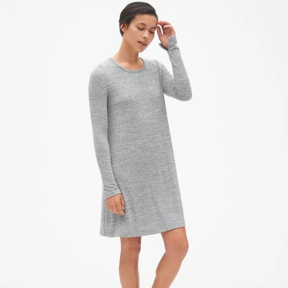 NWT Gap $60 Softspun T-Shirt Dress Sz L v200 - Picture 1 of 5